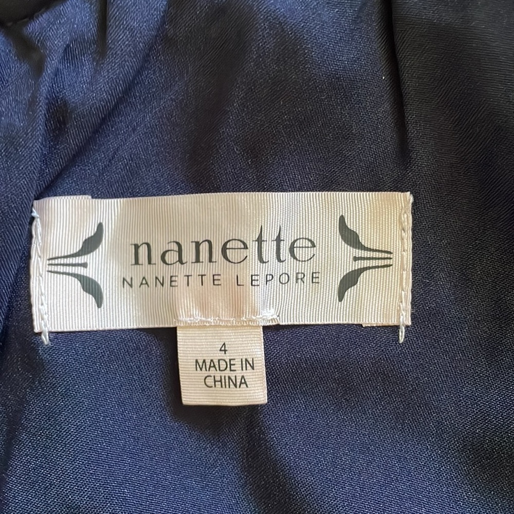 Nanette Lepore Lace Asymmetric One-Shoulder Cocktail Dress Navy Size 4 - Picture 9 of 9